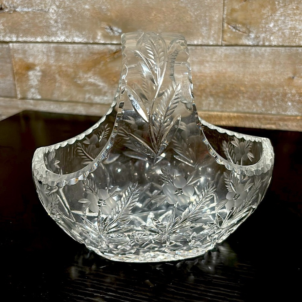 Vintage crystal basket